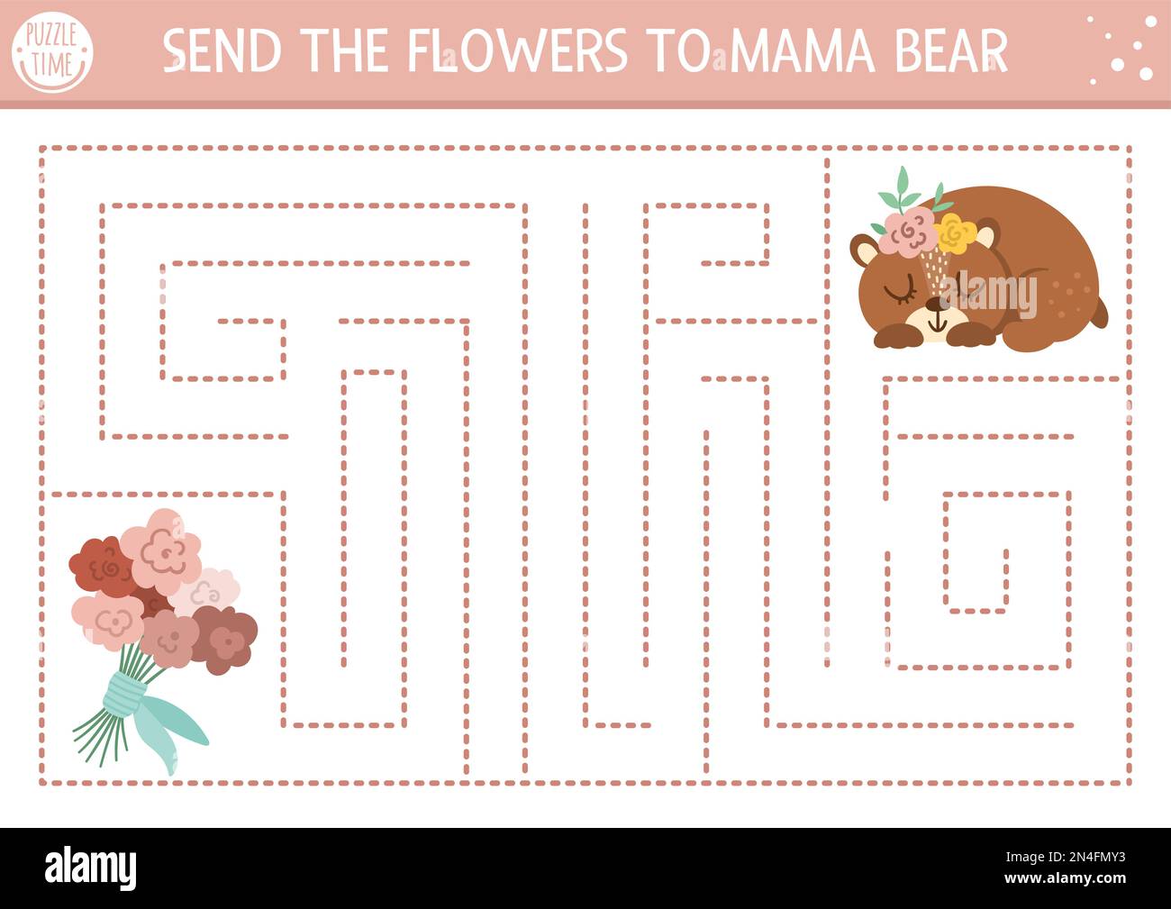 Mothers day maze for children. Holiday preschool printable educational ...