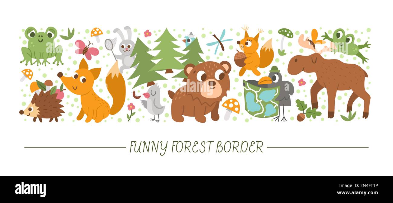 woodland animal clip art border