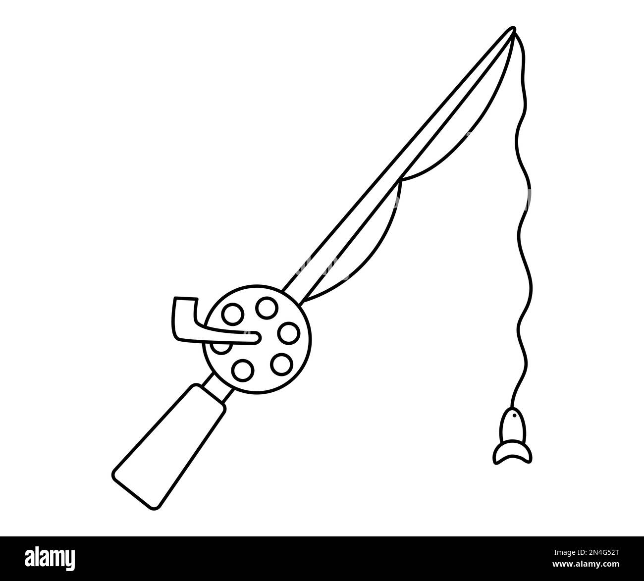 Fishing rod clipart Black and White Stock Photos & Images - Alamy