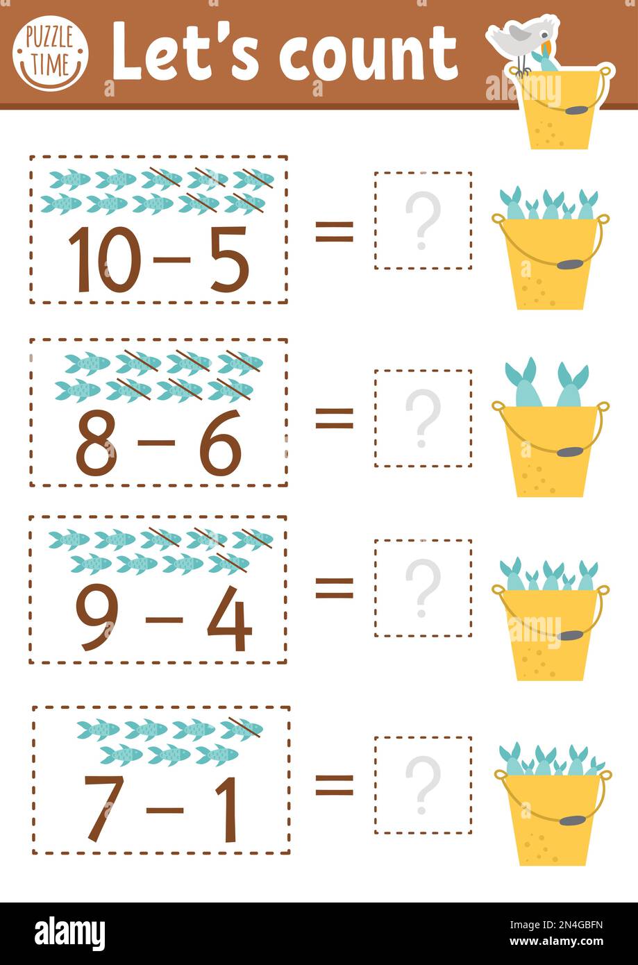 How many fish game with cute fishes in the bucket with water. Summer