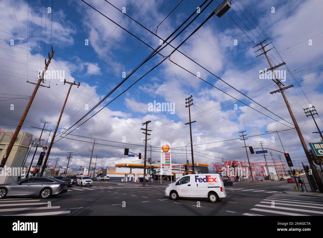 Gas Station, East Los Angeles, California, USA (Olympic Blvd. and Santa