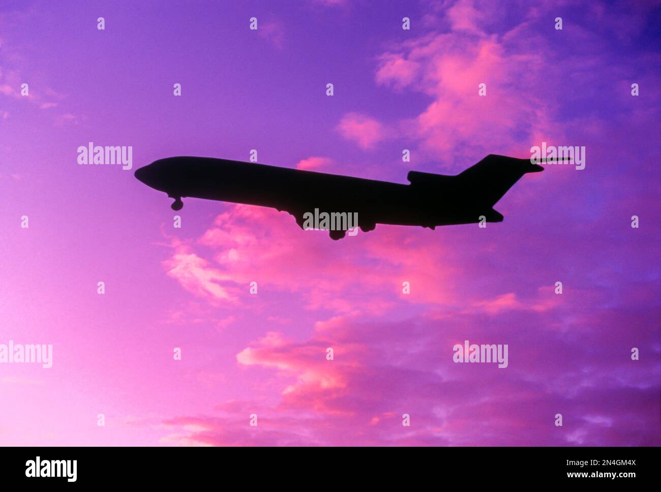 AIRBORNE COMMERCIAL PASSENGER AIRCRAFT Stock Photo