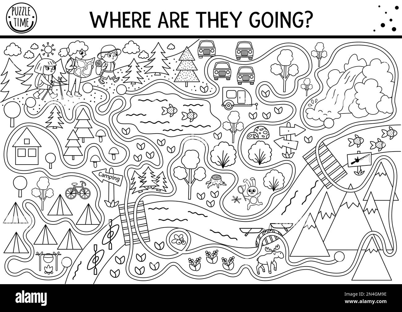 Camp worksheet Stock Vector Images Alamy