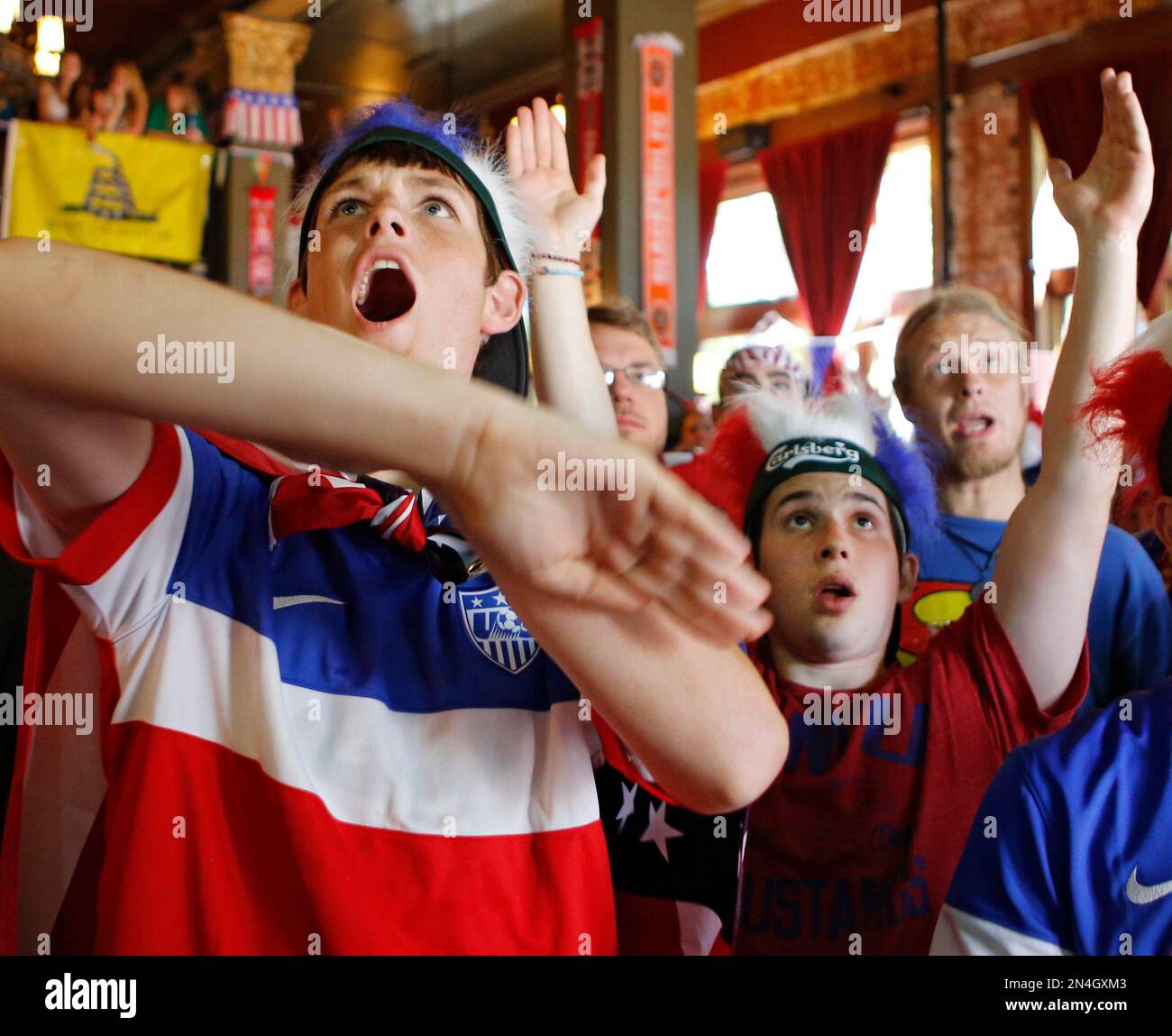 Futbol fans take over football's JerryWorld for United States-Belgium watch  party