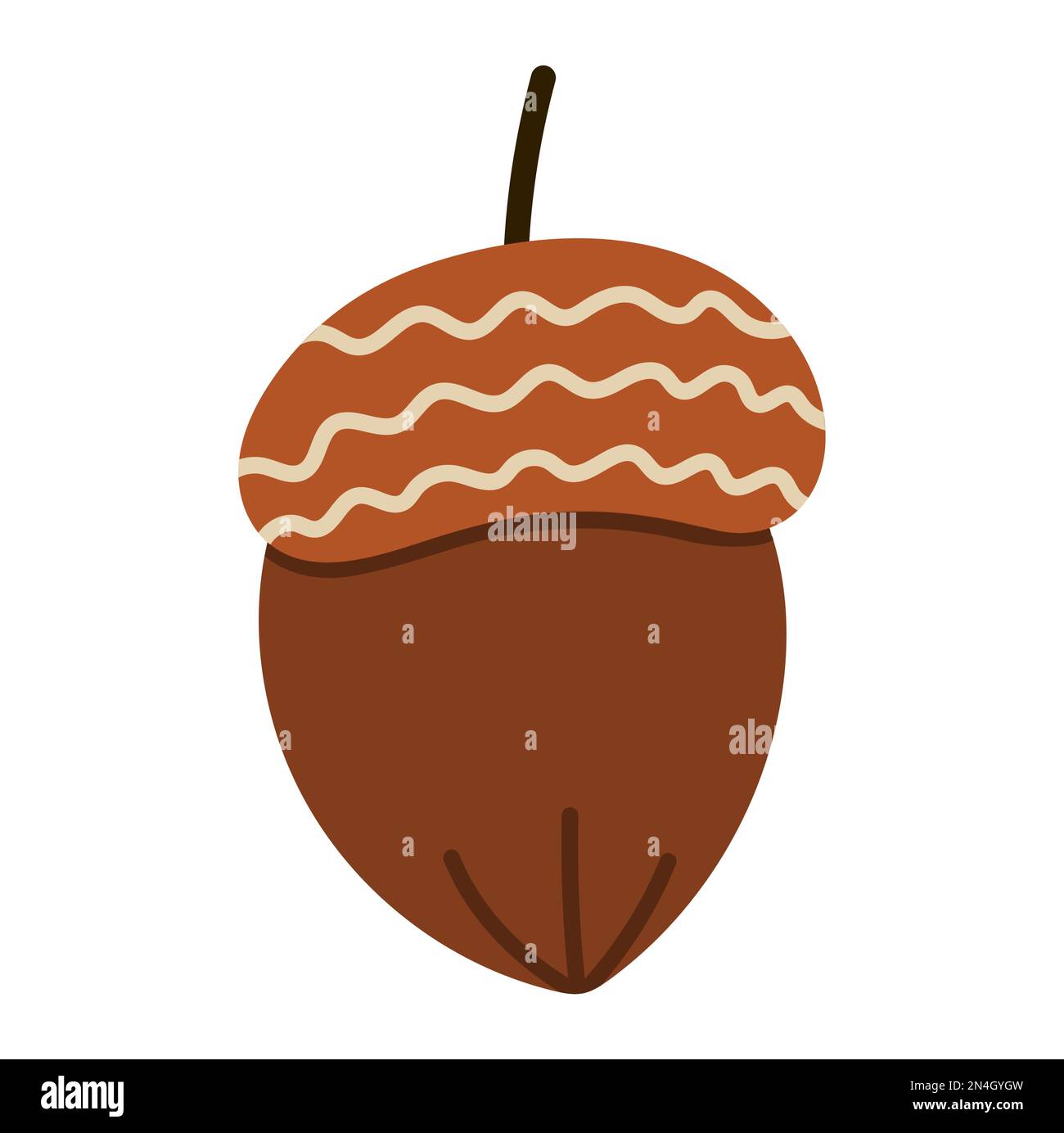 Vector oak acorn icon isolated on white background. Autumn tree ...