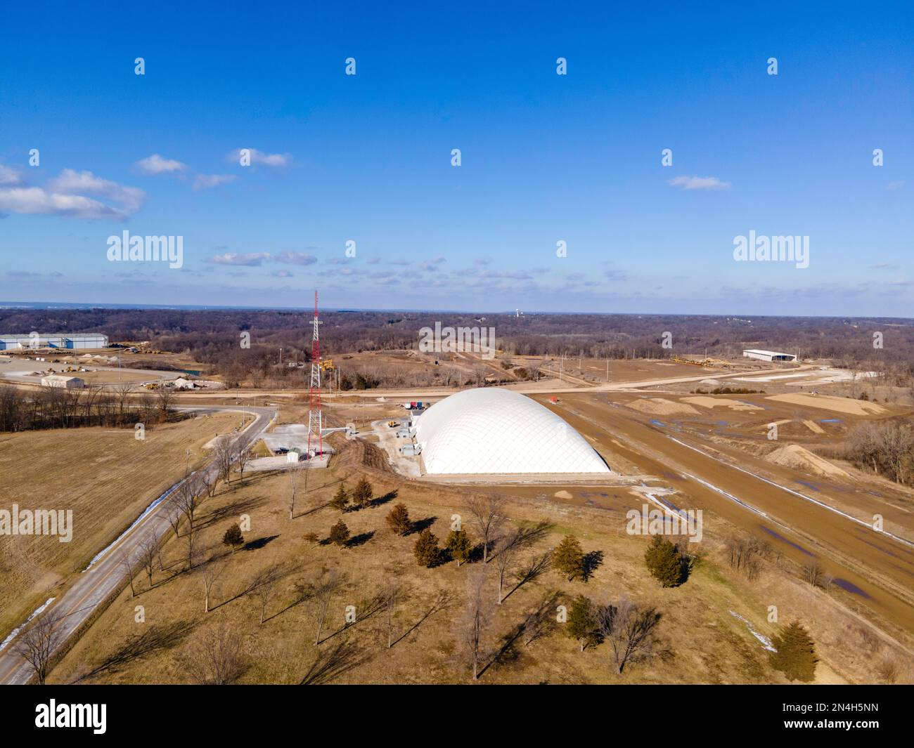 Aerial photograph of Caterpillar Proving Grounds, near East Peoria