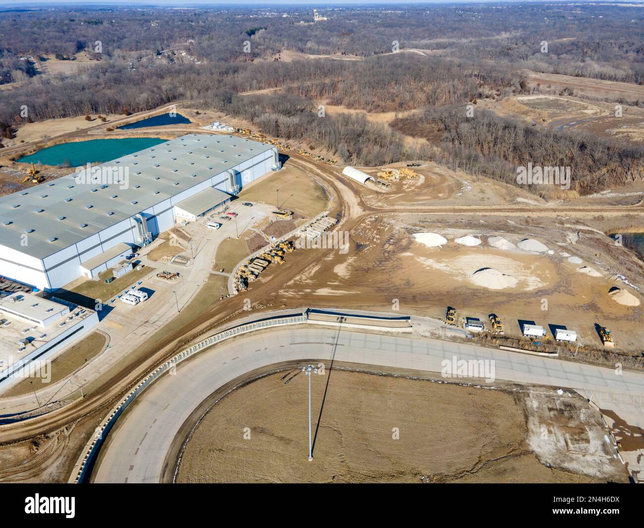 Aerial photograph of Caterpillar Proving Grounds, near East Peoria