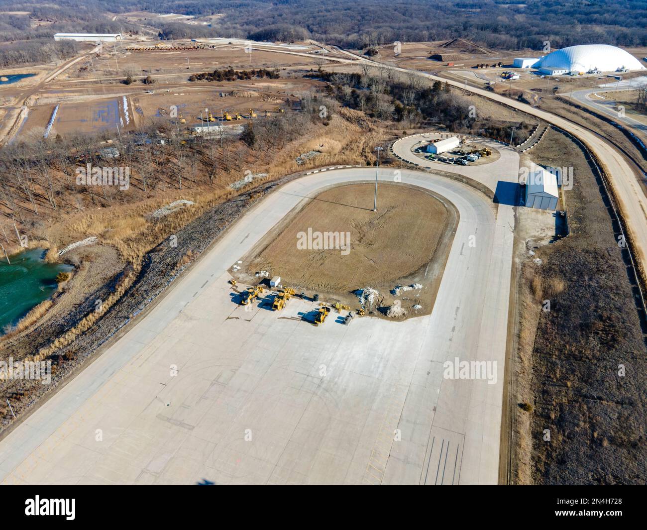 Aerial photograph of Caterpillar Proving Grounds, near East Peoria
