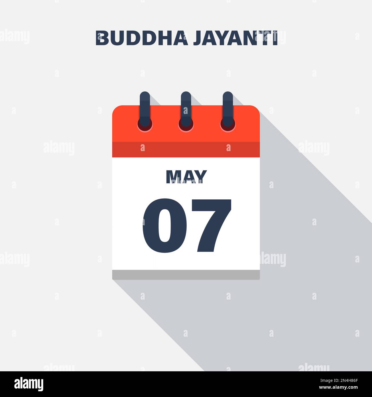 Buddha Jayanti, May 07, calendar icon. Date. Stock Vector