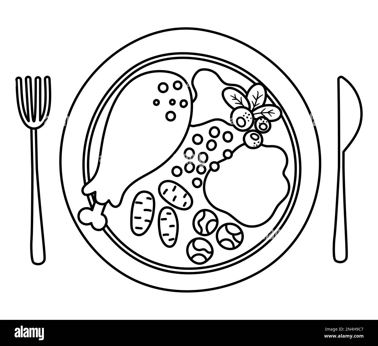 Thanksgiving turkey cartoon Black and White Stock Photos & Images Alamy