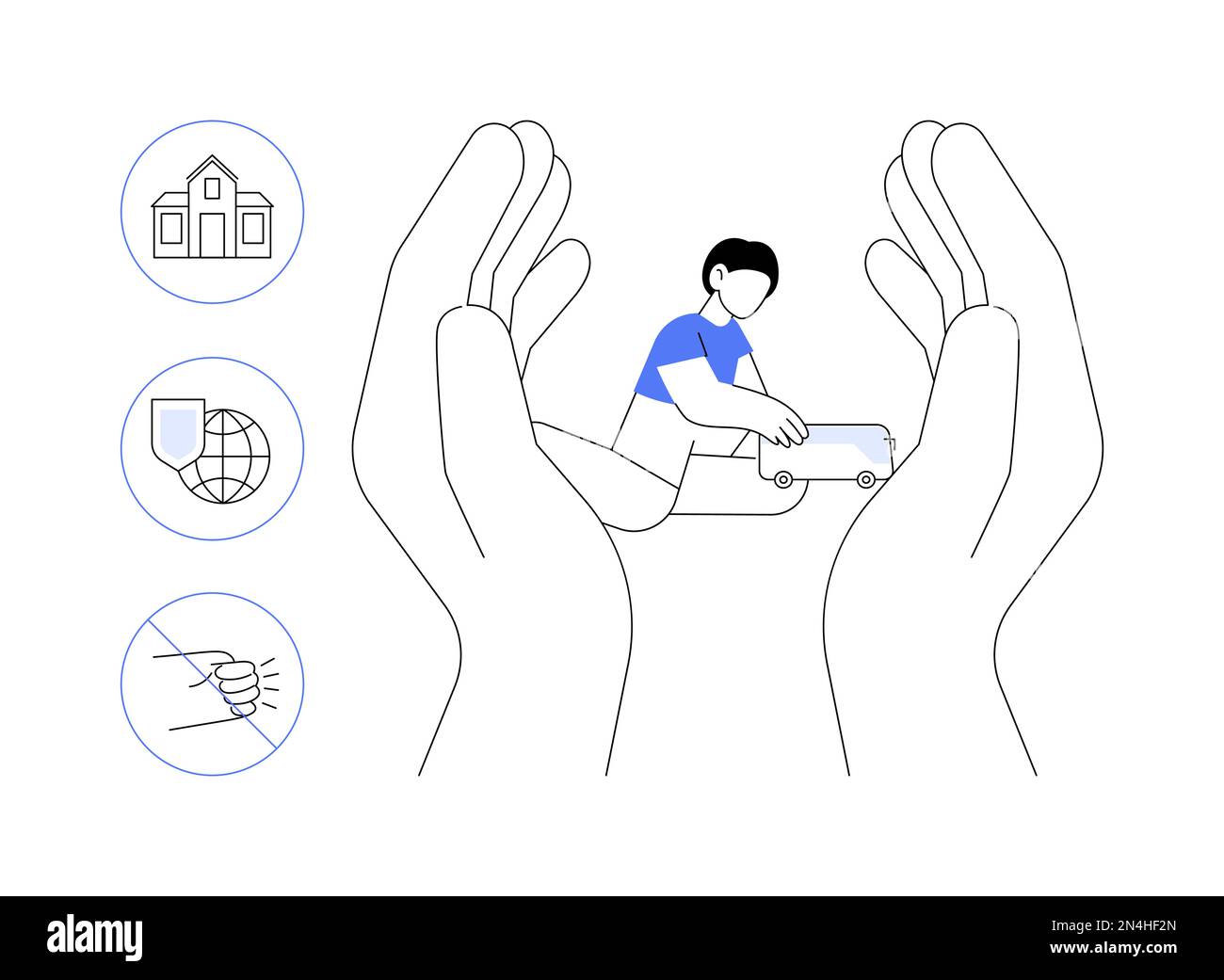 Child protection abstract concept vector illustration Stock Vector