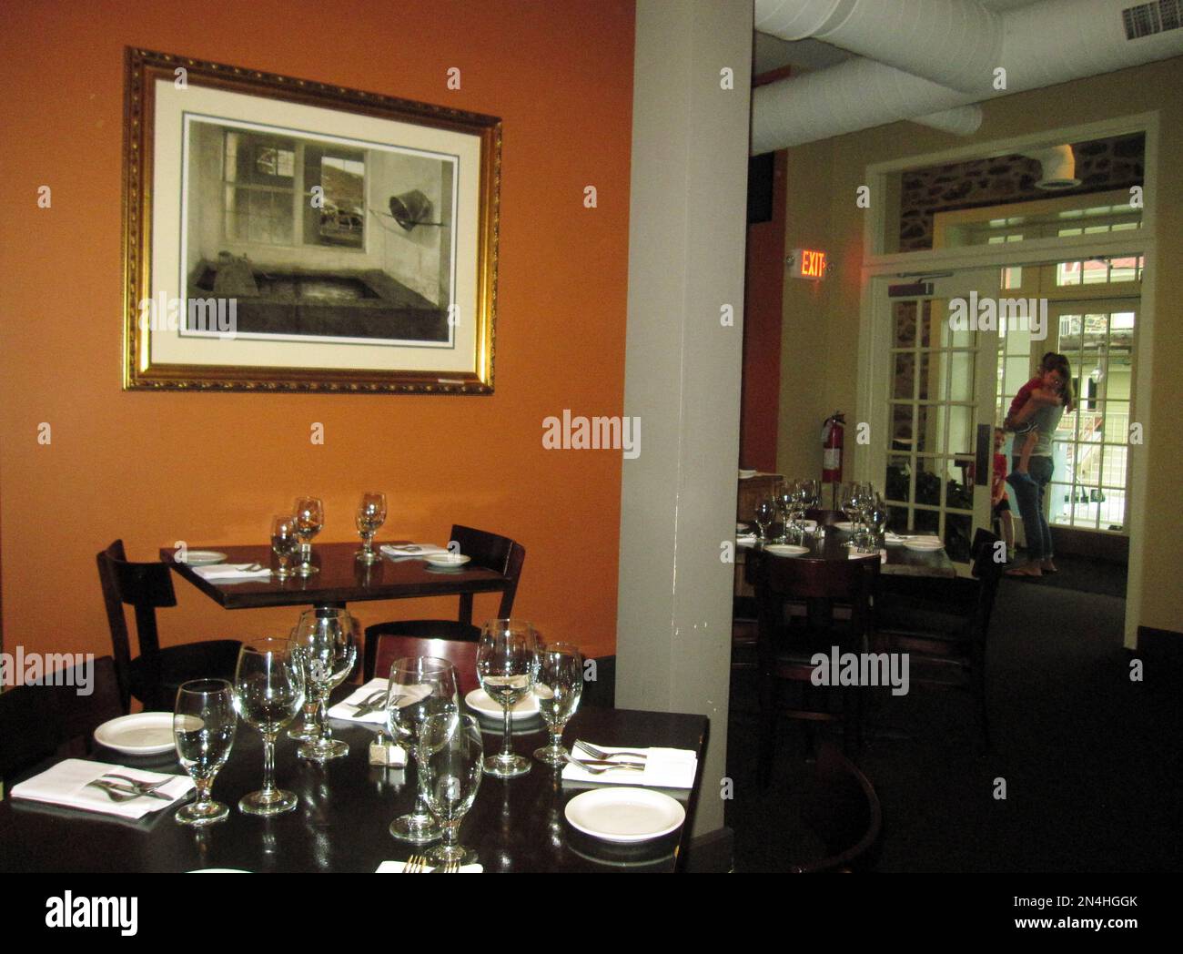 This May 28, 2014 photo shows the dining room at Antica, a restaurant