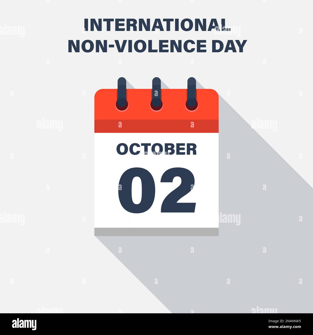 International Non-violence Day, October 02, Calendar icon. Date Stock ...