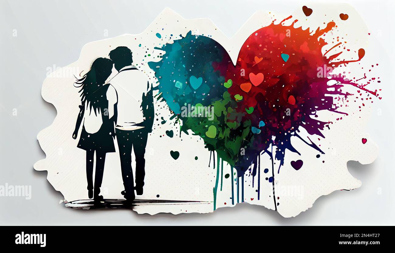 Black silhouette romantic couple holding hi-res stock photography and ...