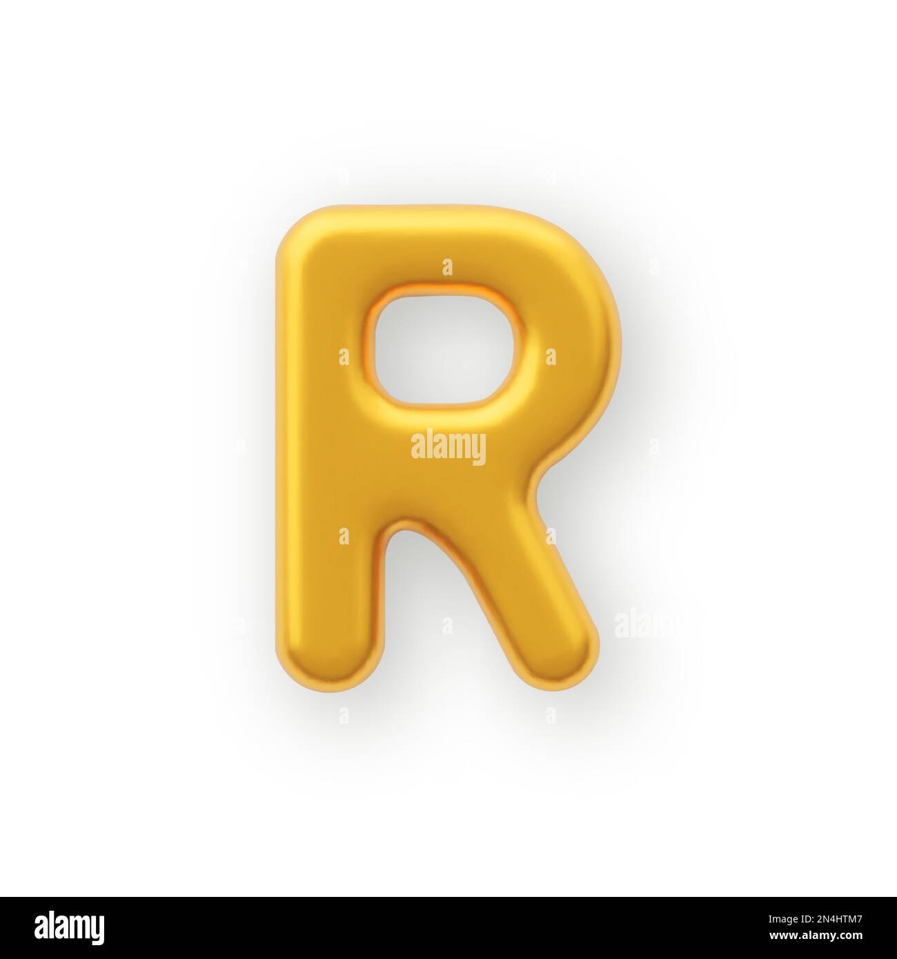 3D Gold uppercase letter R on a white background Stock Vector Image