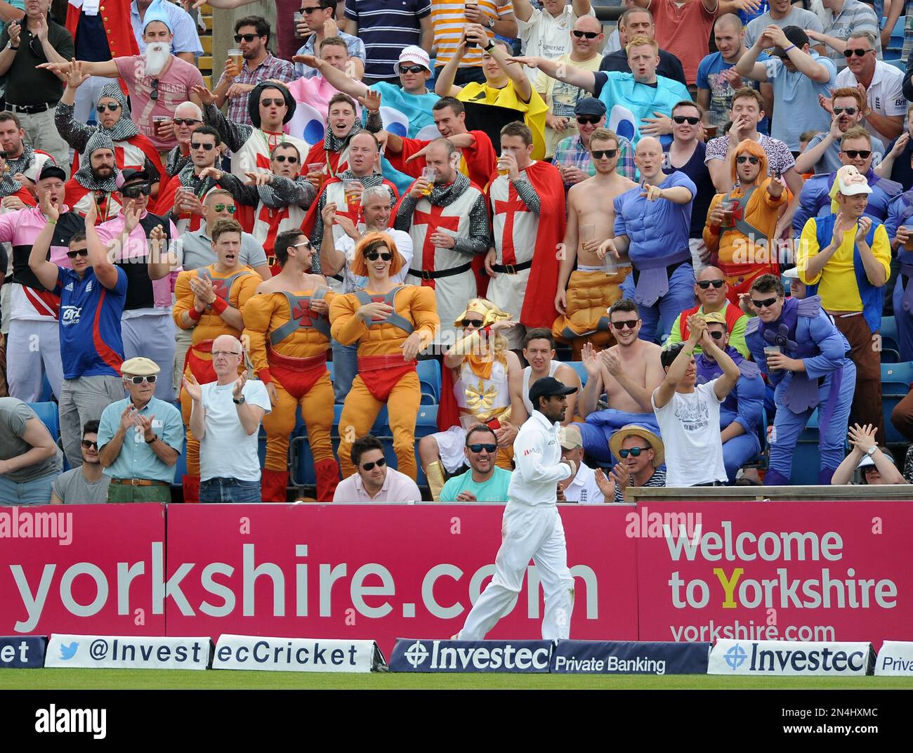 Cricket fans in fancy dress during the Second Test Match between