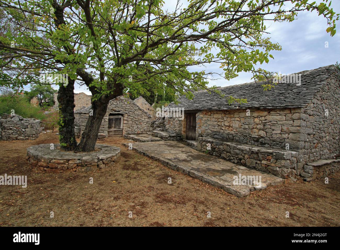 Humac, ghost village, abandoned village on Hvar island, Croatia Stock ...