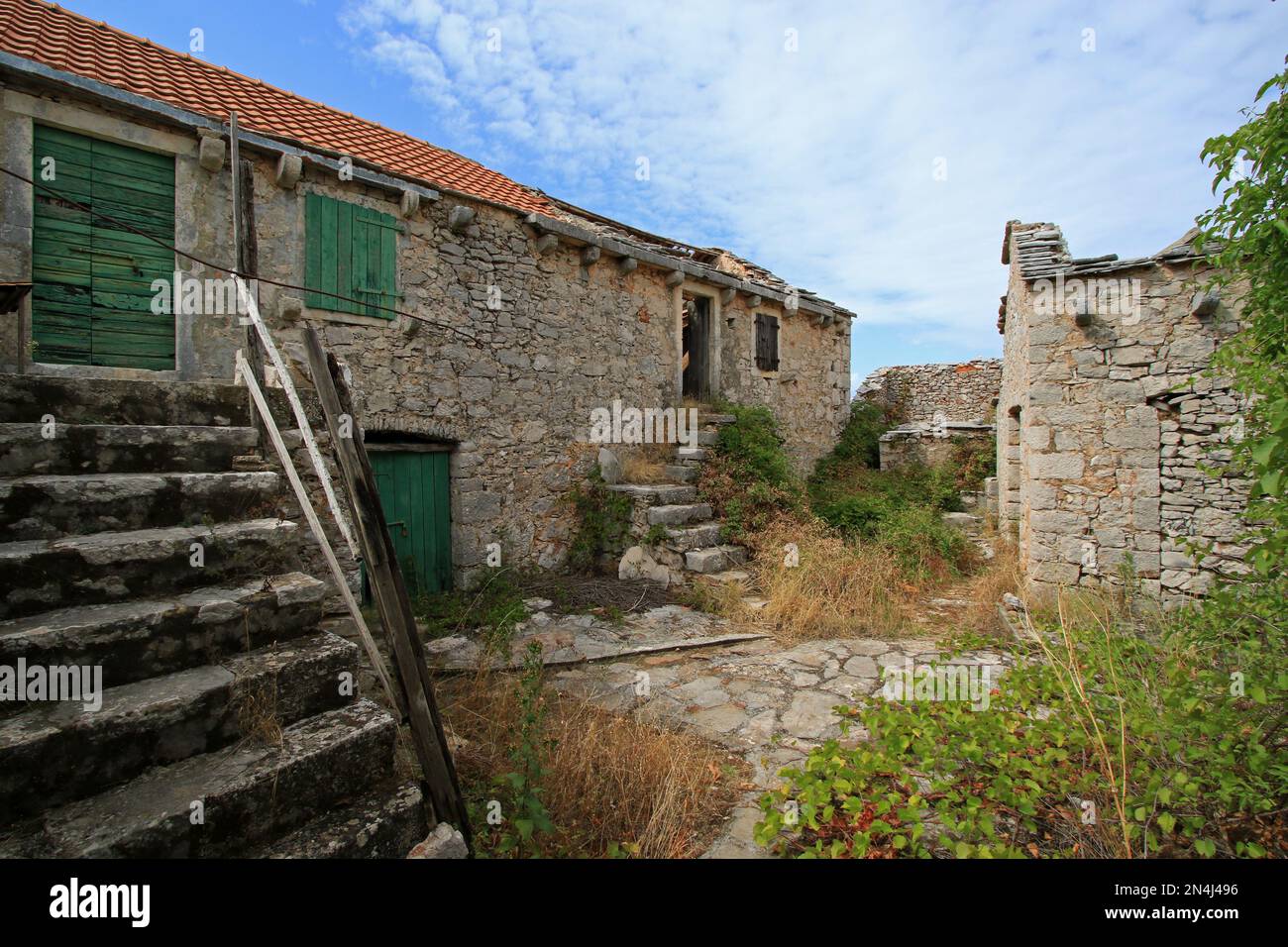 Humac, ghost village, abandoned village on Hvar island, Croatia Stock ...