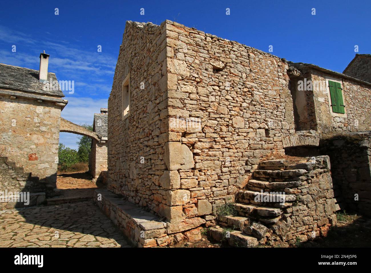 Humac, ghost village, abandoned village on Hvar island, Croatia Stock ...