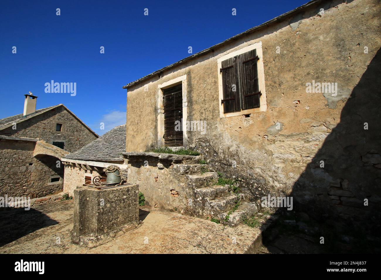 Humac, ghost village, abandoned village on Hvar island, Croatia Stock ...