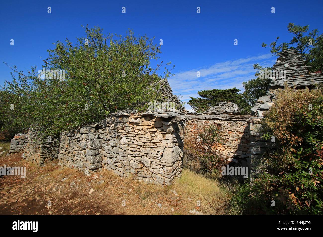Humac, ghost village, abandoned village on Hvar island, Croatia Stock ...