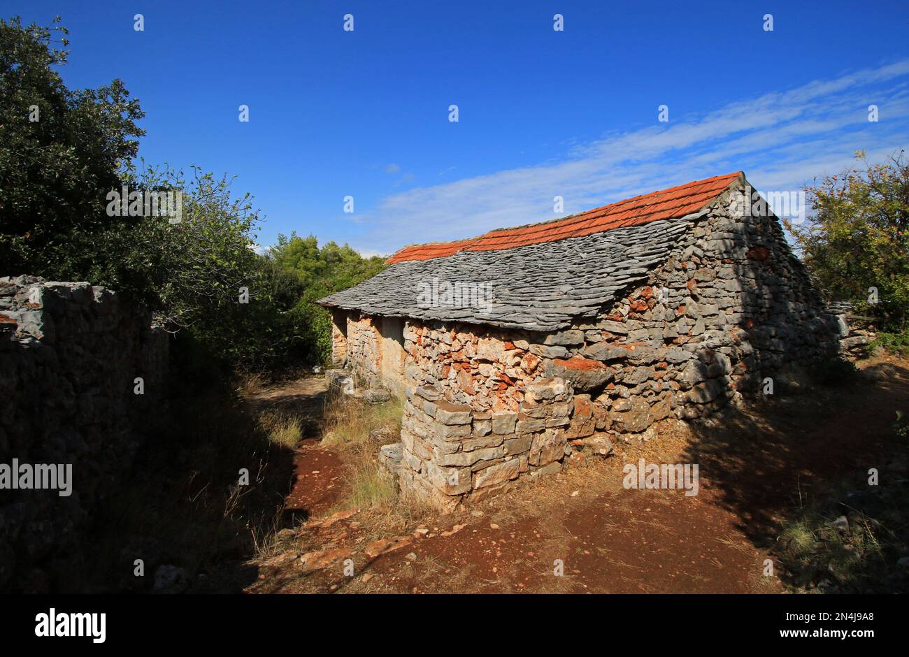 Humac, ghost village, abandoned village on Hvar island, Croatia Stock ...