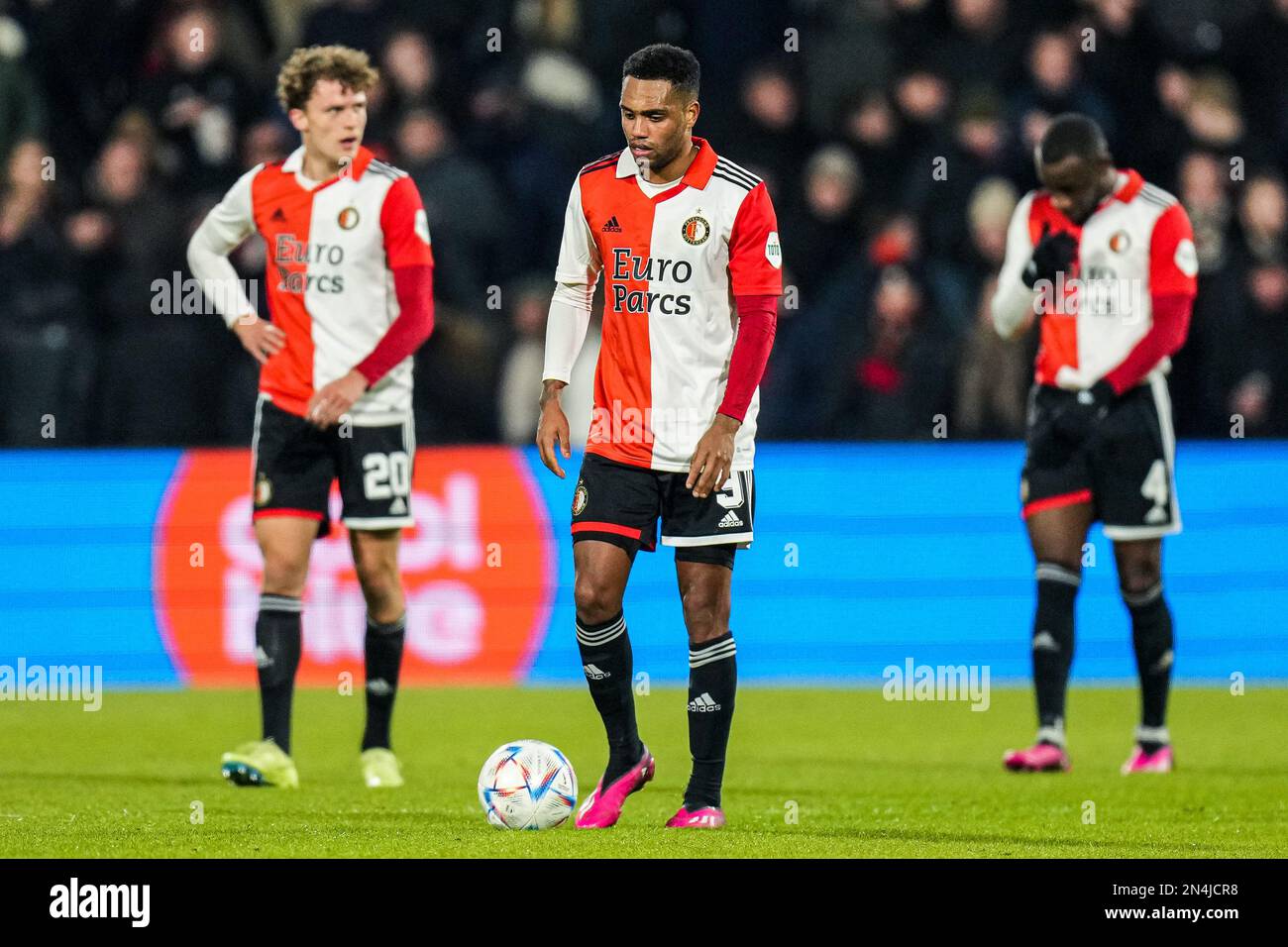 Rotterdam - Danilo Pereira da Silva of Feyenoord reacts to the 0-2 during the match between Feyenoord v NEC Nijmegen at Stadion Feijenoord De Kuip on 8 February 2023 in Rotterdam, Netherlands. (Box to Box Pictures/Yannick Verhoeven) Stock Photo