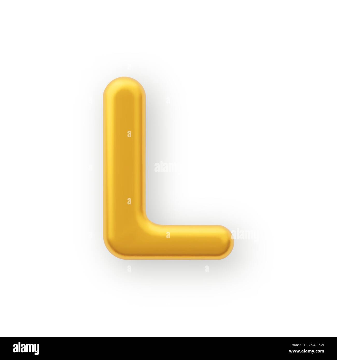 3D Gold uppercase letter L on a white background Stock Vector Image ...