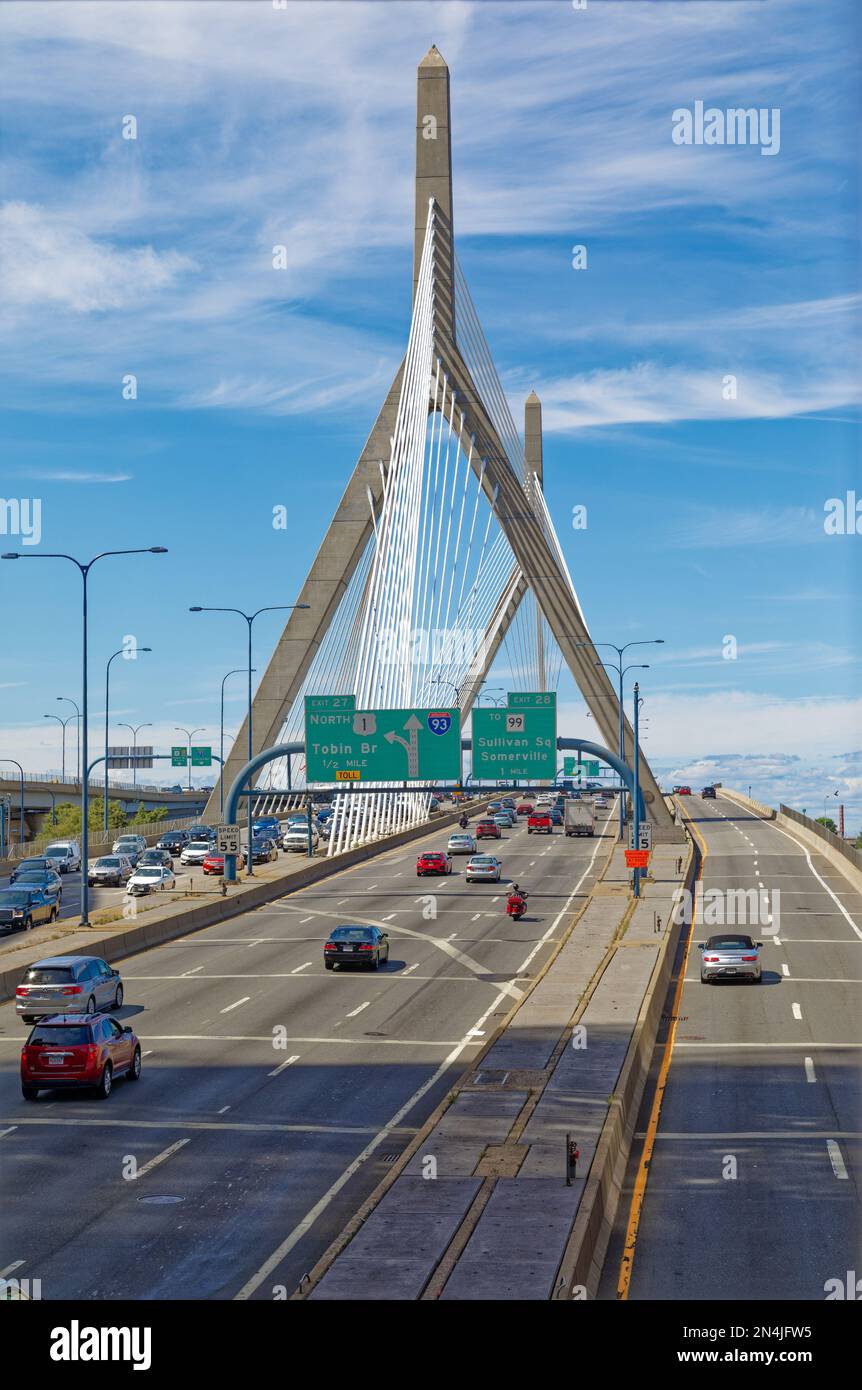 Boston Bridges Leonard P. Zakim Bunker Hill Memorial Bridge spans the