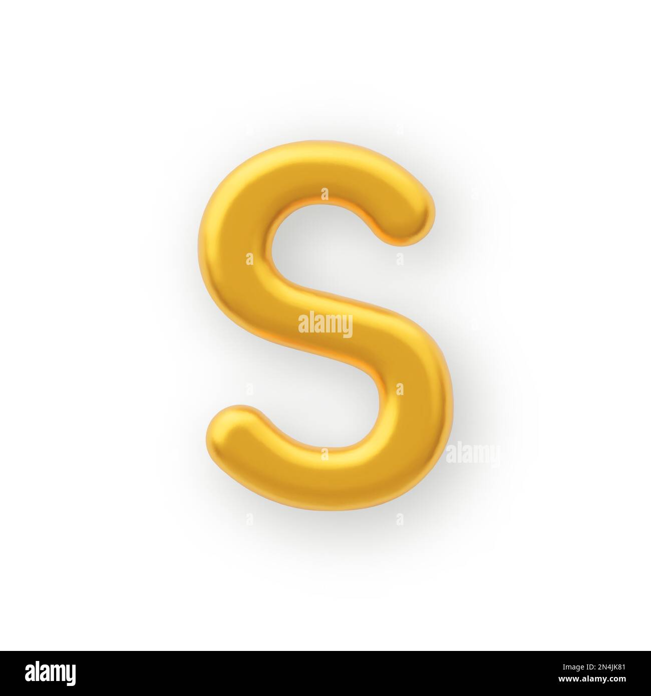3D Gold uppercase letter S on a white background Stock Vector Image ...