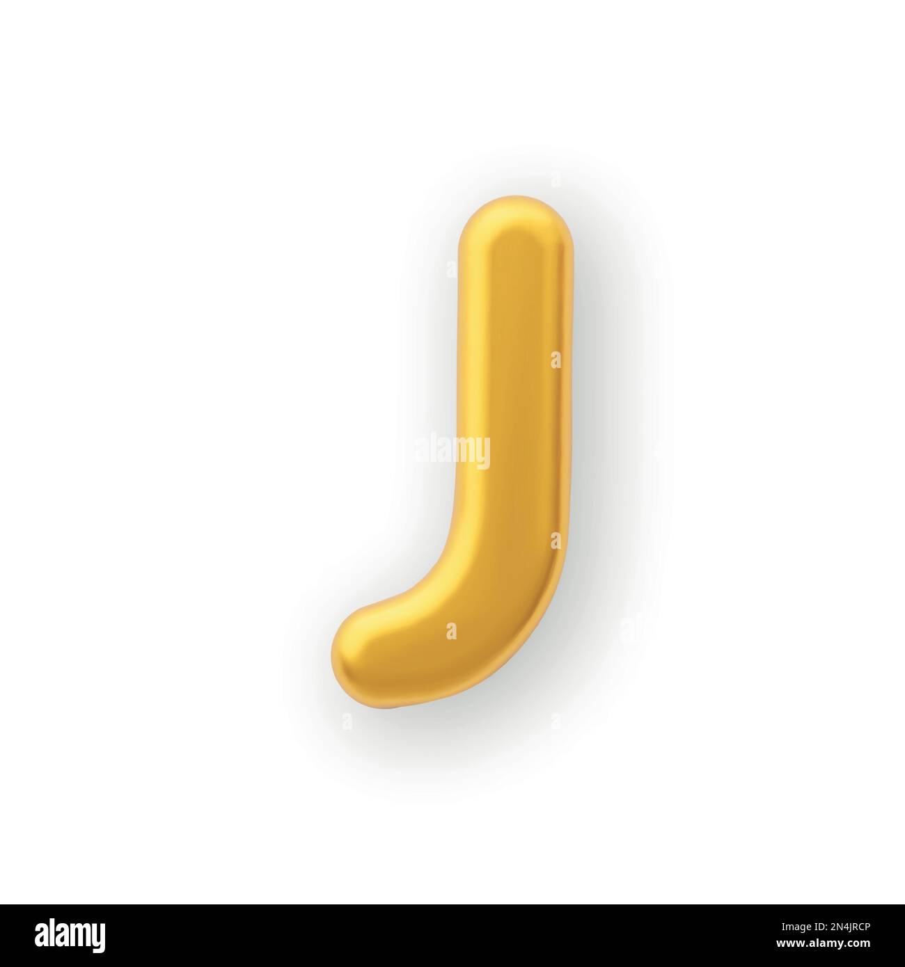 3D Gold uppercase letter J on a white background Stock Vector Image ...