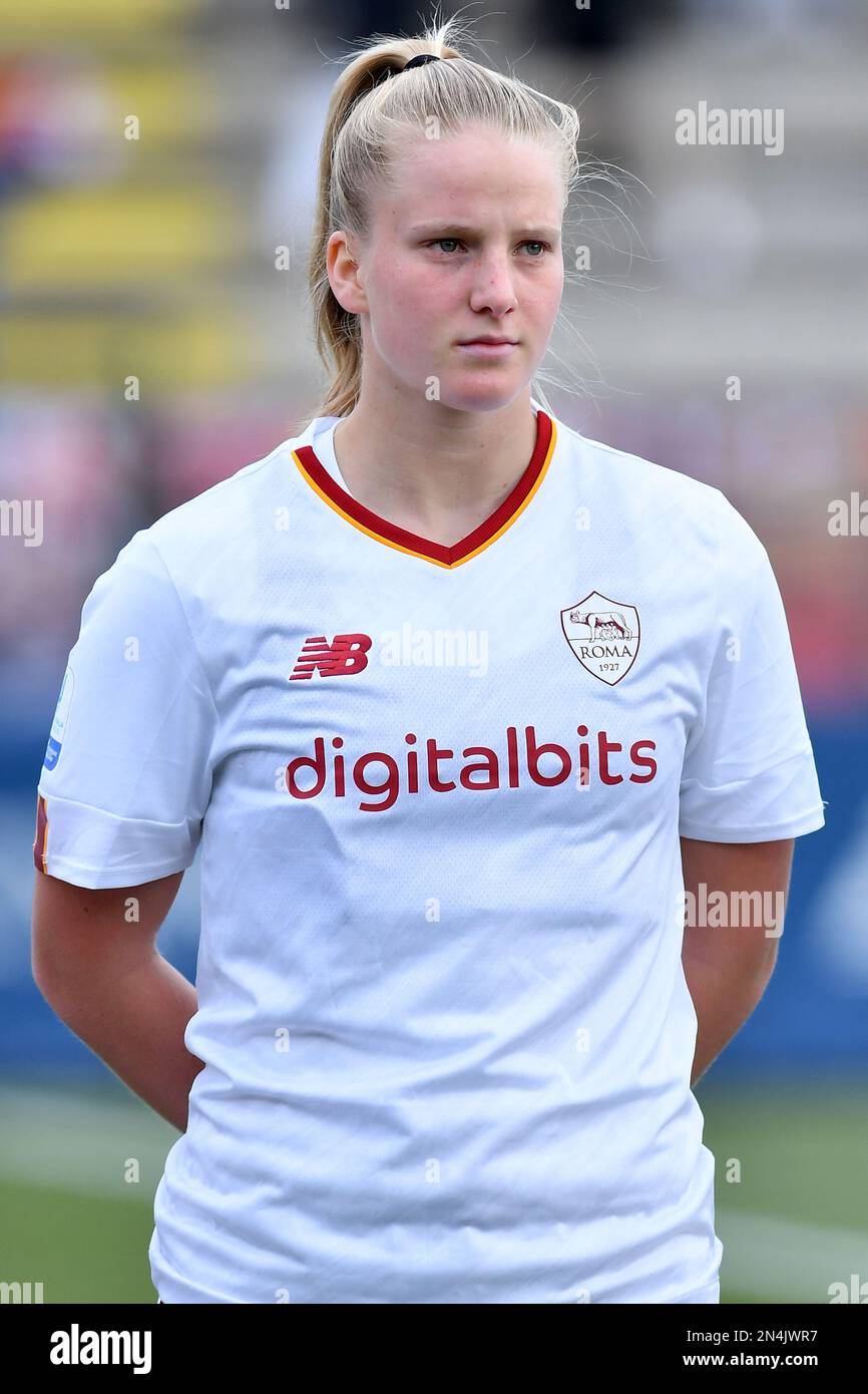 Roma, Lazio. 08th Feb, 2023. Zara Kramzar of AS Roma during the Women Italy cup match between AS Roma Women-Pomigliano Women at Tre Fontane stadium in Rome, Italy, February 08th, 2023 (Credit photo AllShotLive/Sipa Usa) Credit: Sipa USA/Alamy Live News Stock Photo