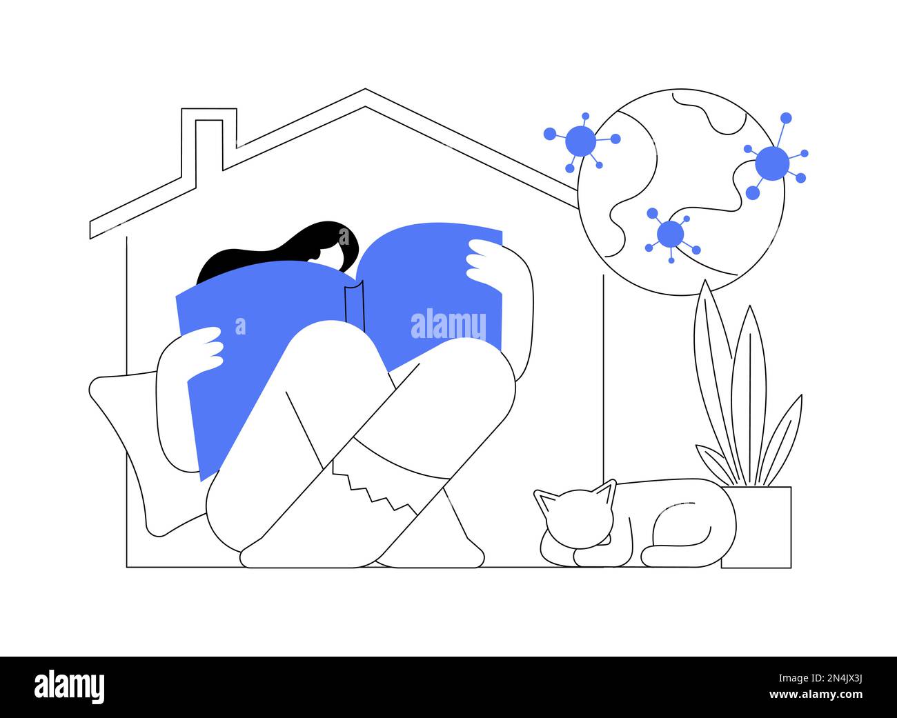 Self isolation abstract concept vector illustration Stock Vector Image