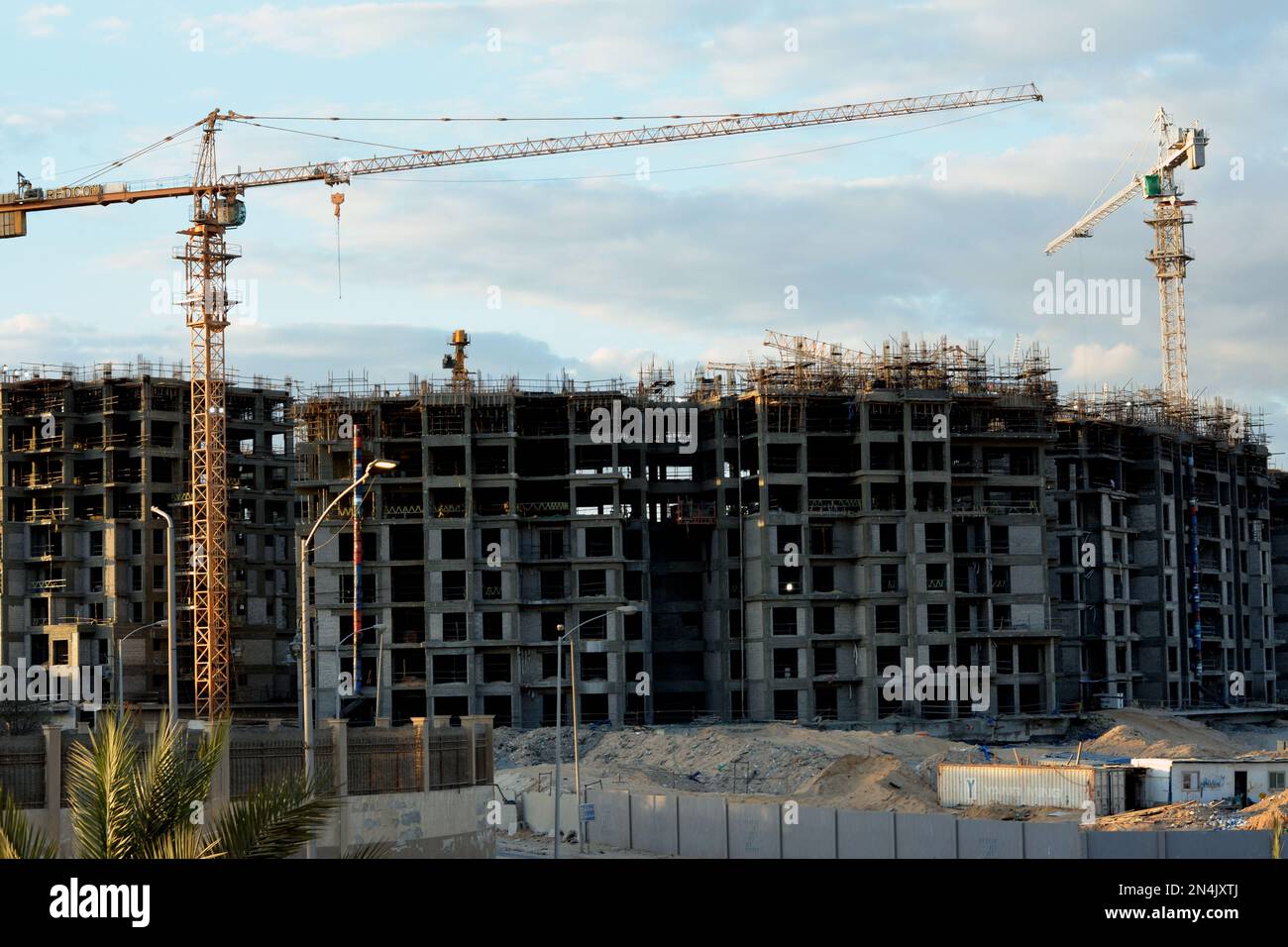 Giza, Egypt, February 4 2023 A construction site of new high rise in