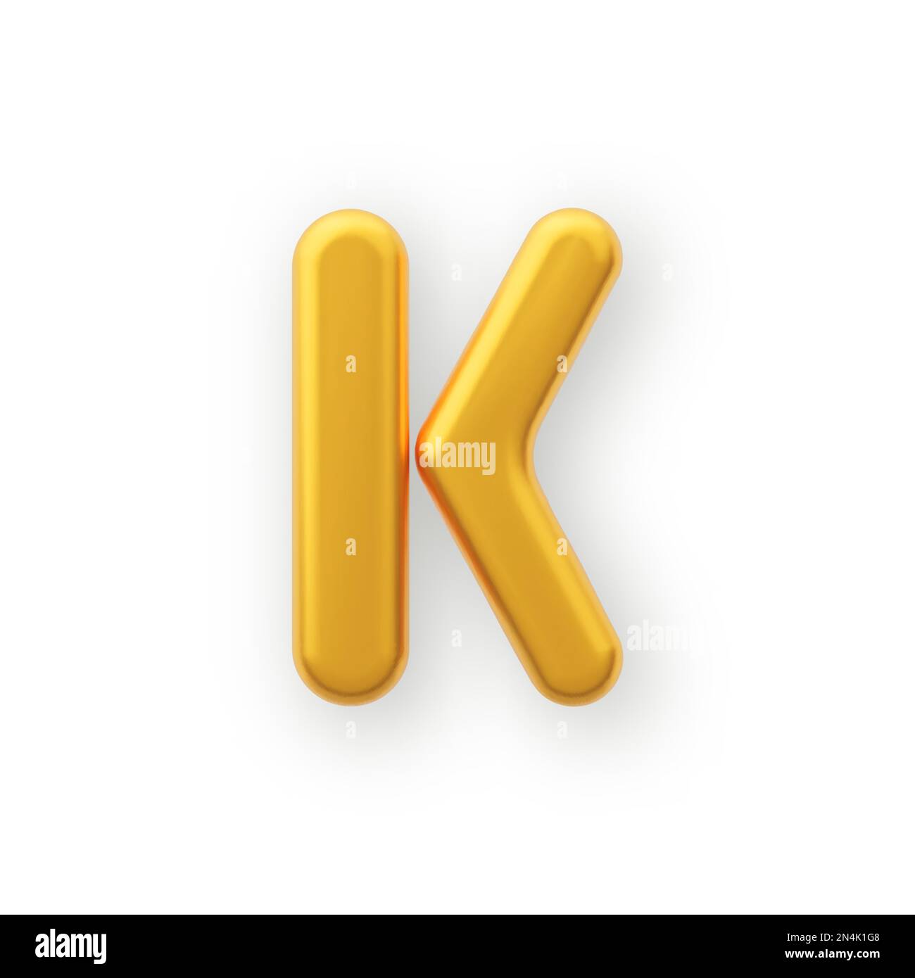 3D Gold uppercase letter K on a white background Stock Vector Image ...