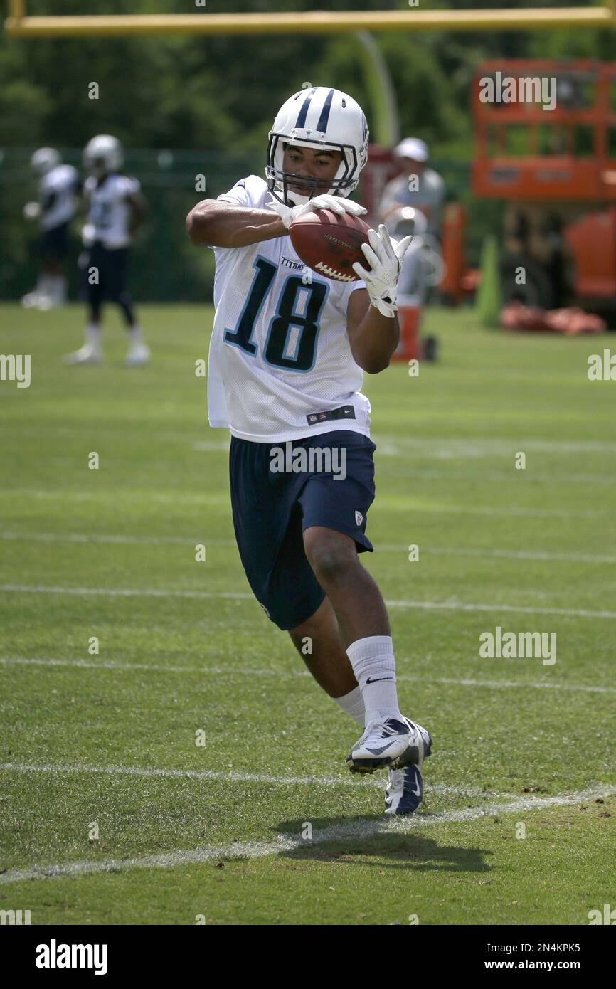 Tennessee Titans wide receiver Julian Horton catches a pass during