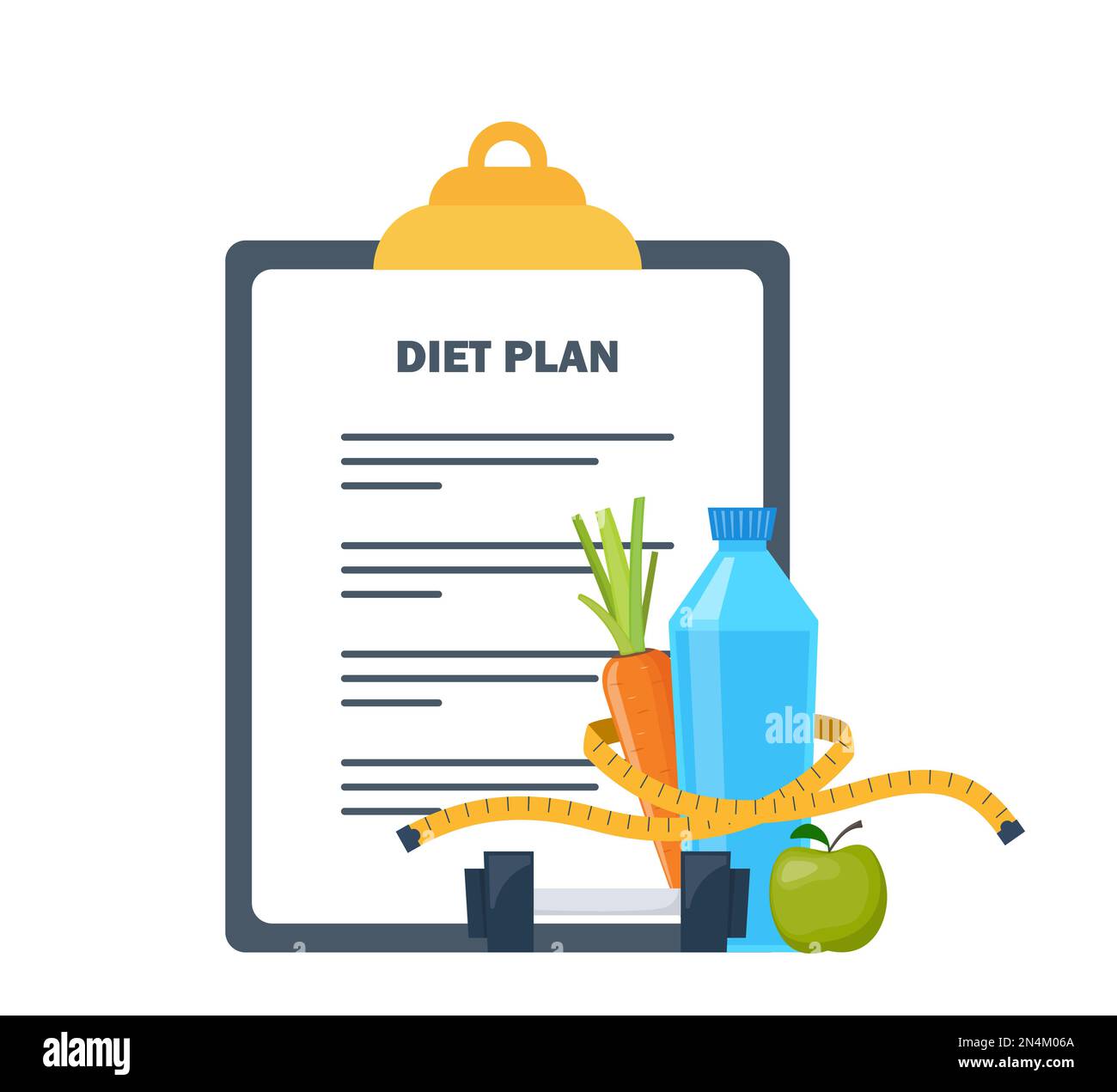 Diet Plan Checklist Healthy Food And Diet Planning Diet Food Sports Vector Illustration In