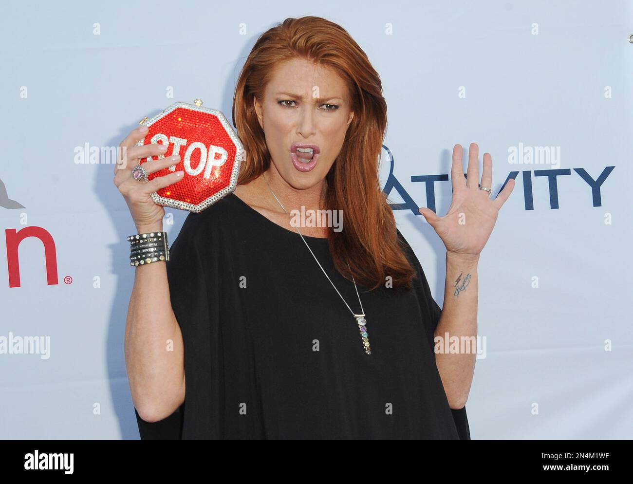 Angie Everhart arrives at Pathway to the Cure Benefit at Santa Monica