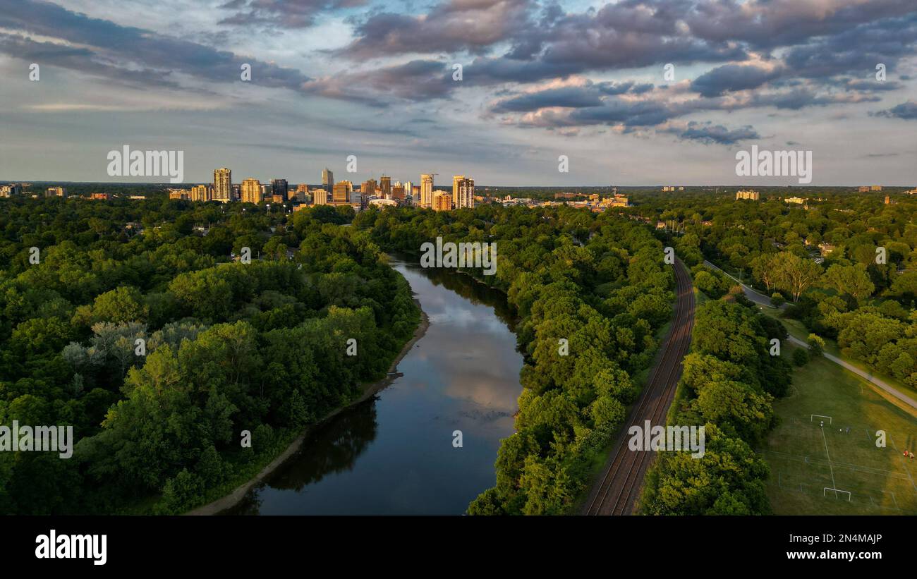 June 29 London Ontario Canada, London Ontario Skyline from Greenway