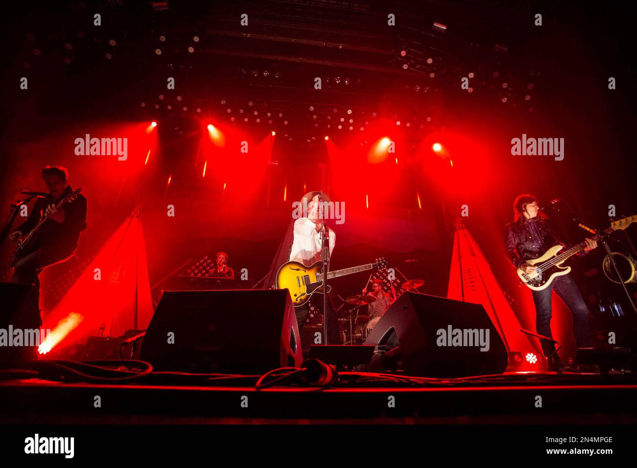 Bear Rinehart, Bo Rinehart and Seth Bolt with NEEDTOBREATHE performing