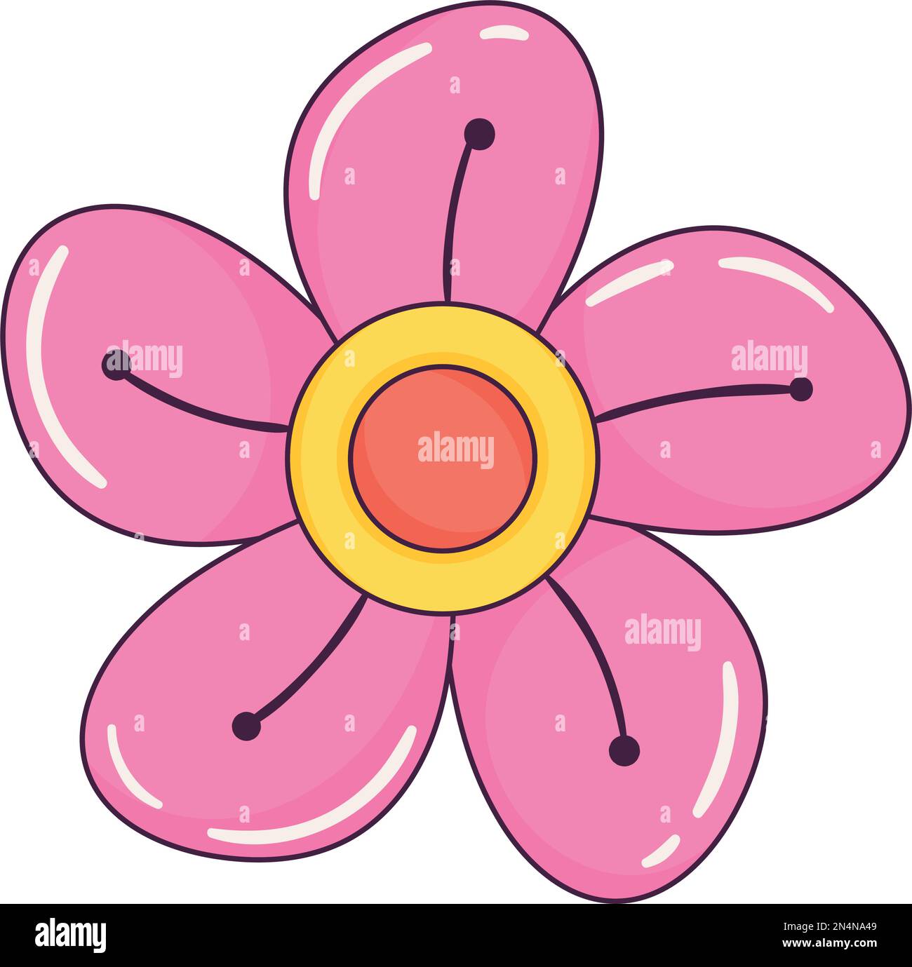 pink flower retro style icon Stock Vector Image & Art - Alamy