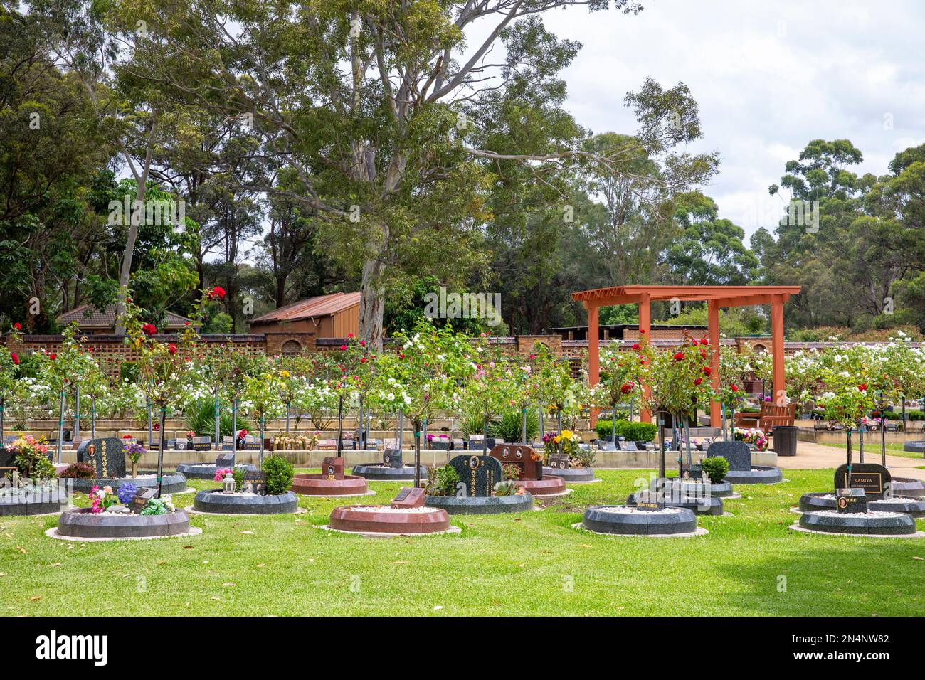 Rookwood cemetery crematorium and memorial gardens, Sydney,NSW,Australia summer 2023 Stock Photo