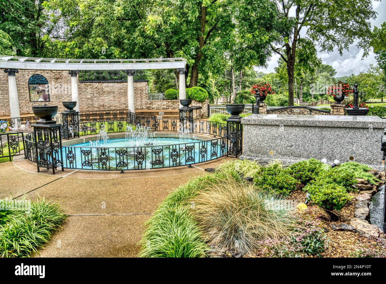 The Meditation Garden and burial site at Graceland, the home of Elvis