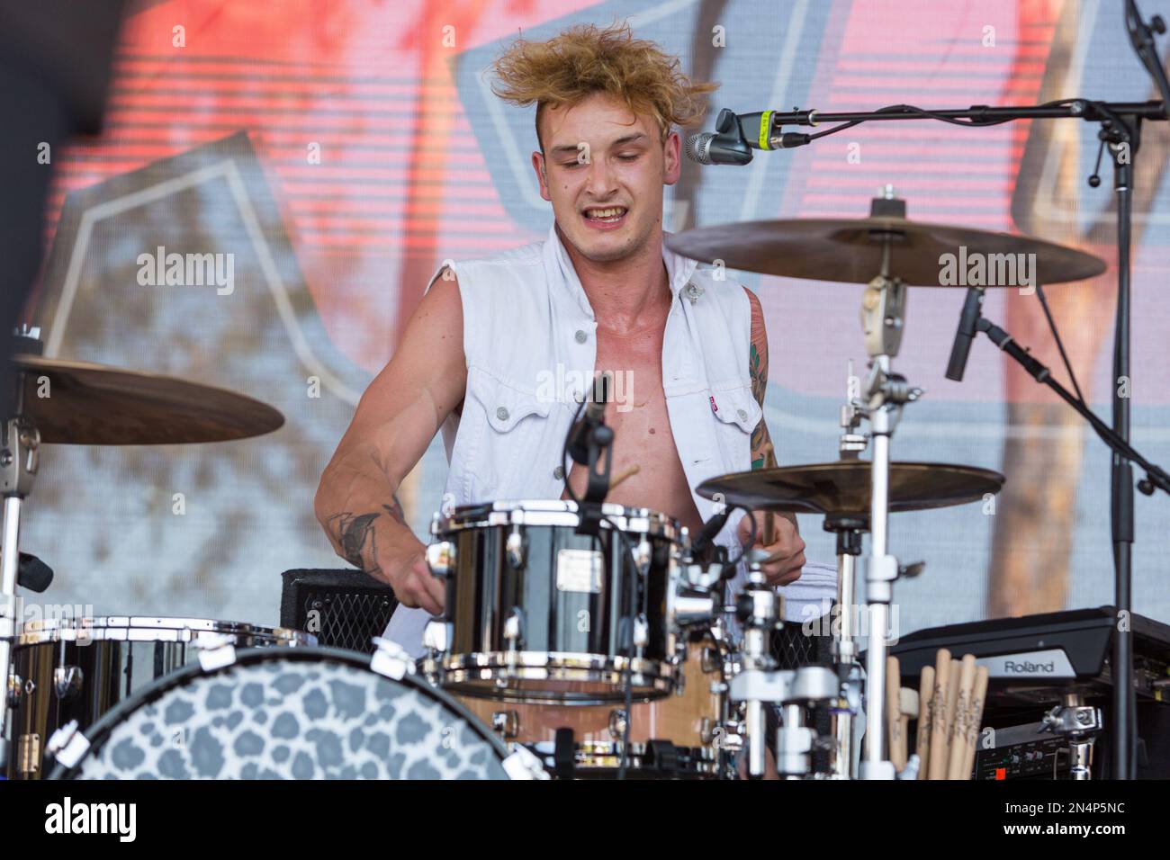 George Daniel of The 1975 performs on stage during the 22nd KROQ Weenie ...