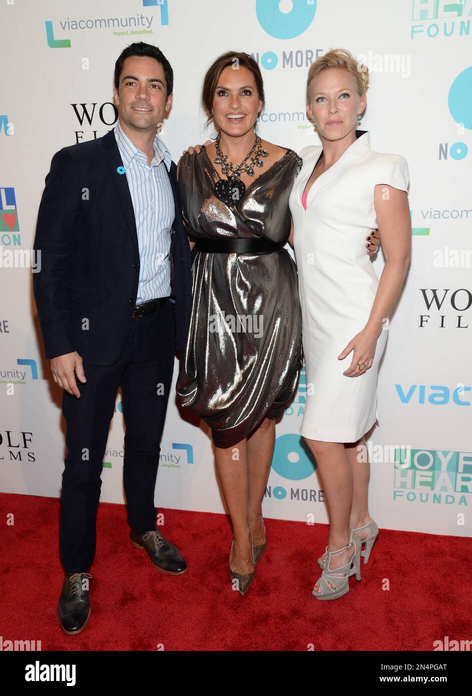 Actors Danny Pino, Mariska Hargitay, center, and Kelli Giddish attend