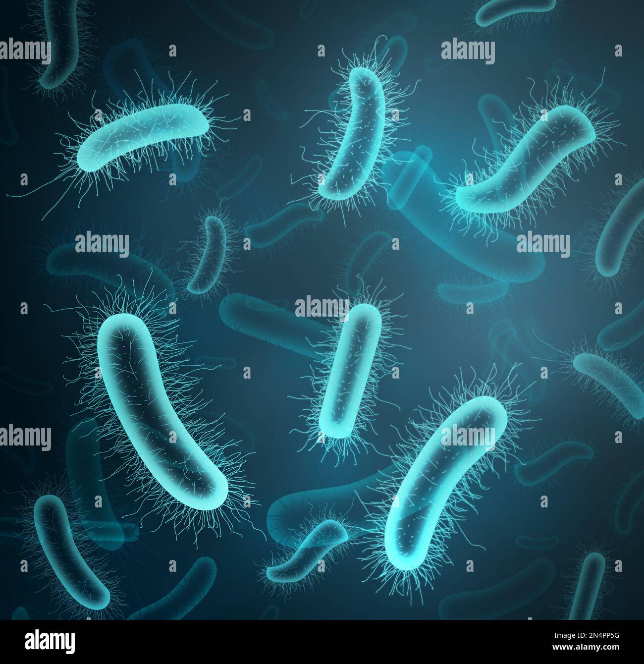 Closeup view of bacteria under microscope. Illustration Stock Photo Alamy