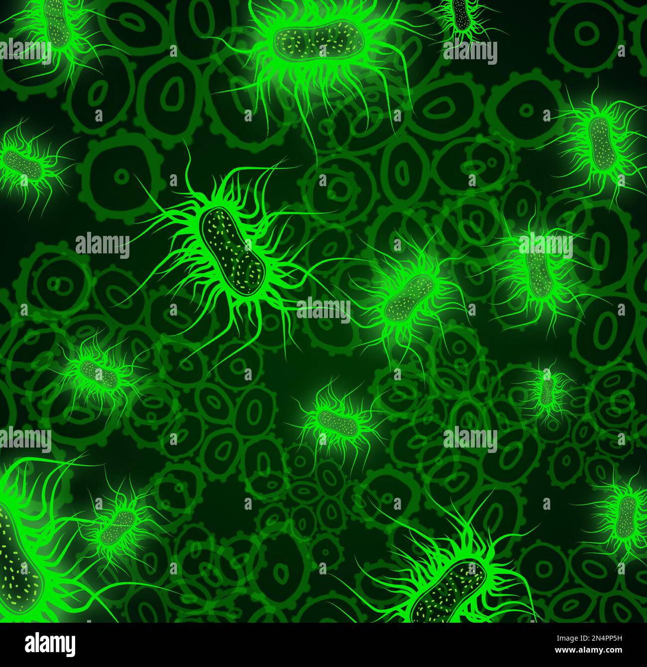 Closeup view of bacteria under microscope. Illustration Stock Photo Alamy
