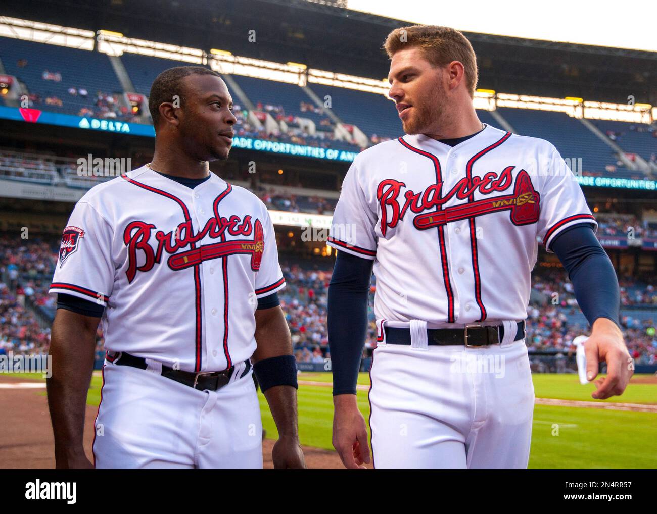 Atlanta Braves Dan Uggla is seen sat he Braves play the Washington  Nationals at Nationals Park on August 6, 2013 in Washington, D.C. UPI/Kevin  Dietsch Stock Photo - Alamy