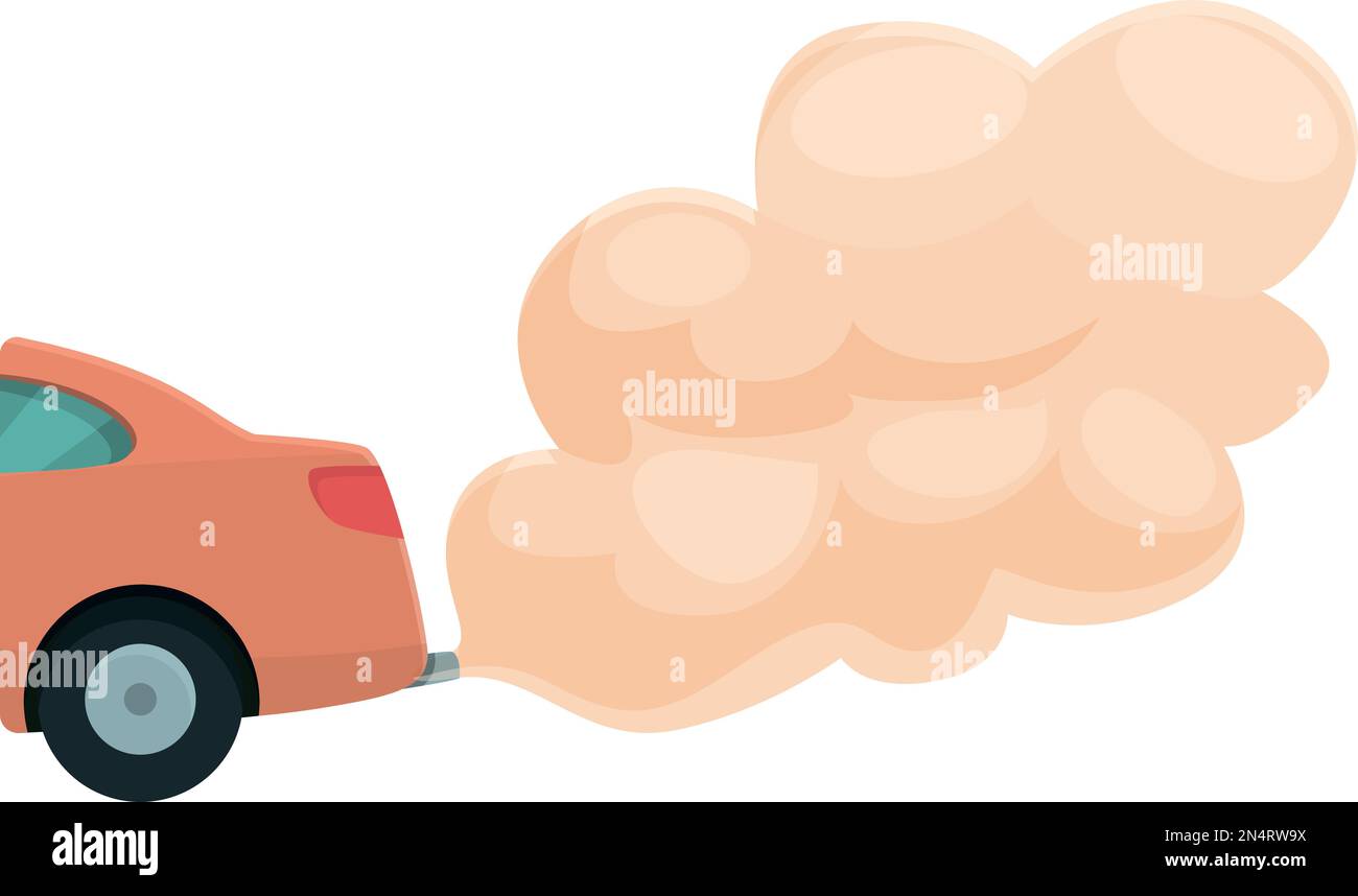 Exhaust car smoke icon cartoon vector. Gas vehicle. Air co2 Stock