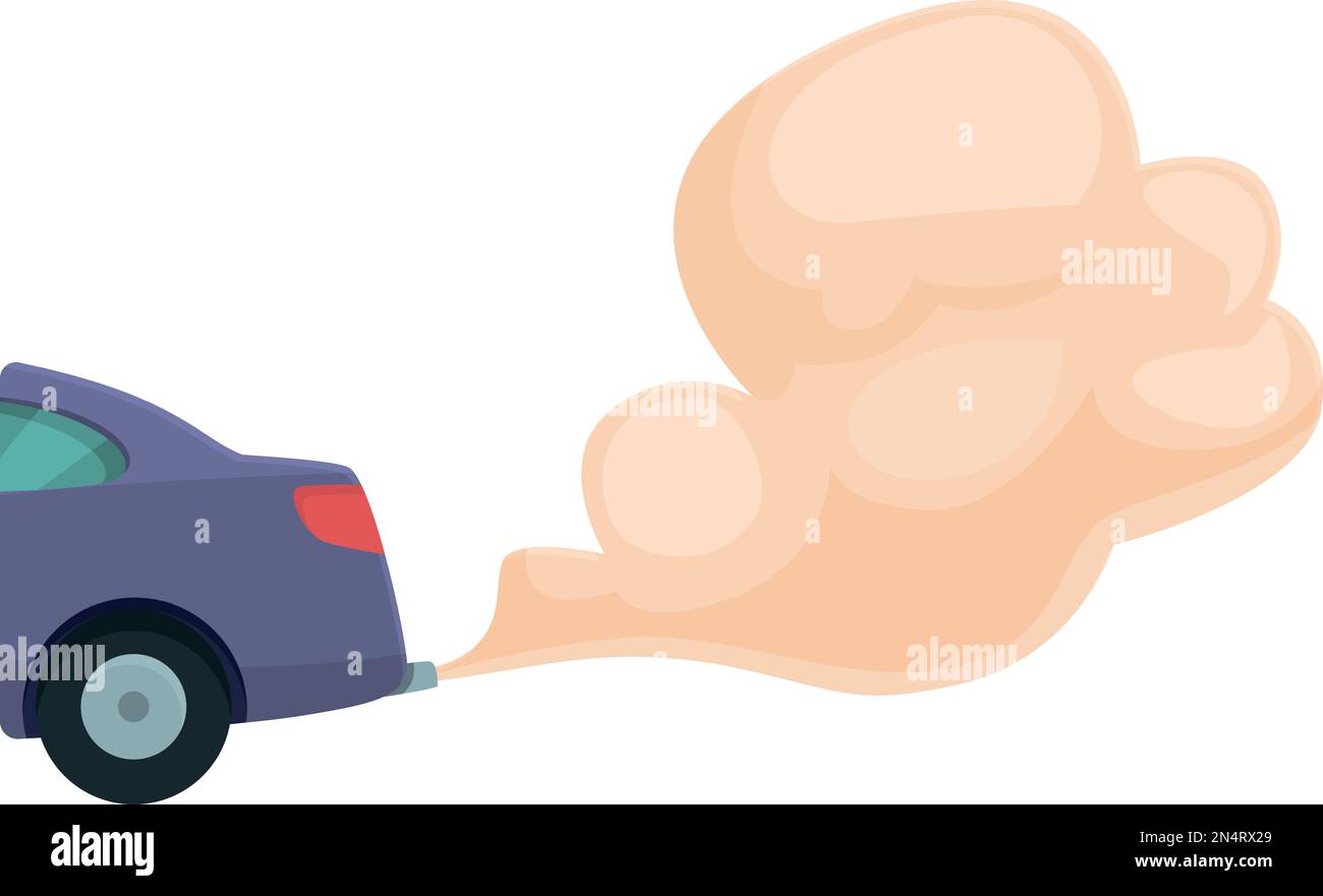 Car smoke emission icon cartoon vector. Traffic gas. Co2 air Stock